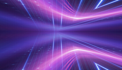 Wall Mural - abstract futuristic neon background, glow, light reflection.