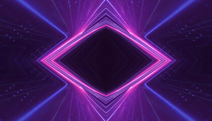 Wall Mural - abstract futuristic neon background, glow, light reflection.