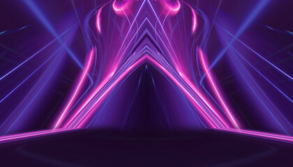 Wall Mural - abstract futuristic neon background, glow, light reflection.