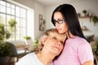 © BillionPhotos.com - Happy woman hug senior patient at retirement home.