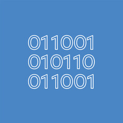 Wall Mural - Binary code displayed on a blue background, symbolizing digital technology and data processing concepts