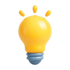 Wall Mural - png bright yellow light bulb illustration.