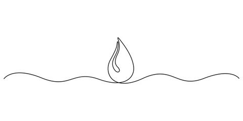 Single line drawing of blood drop isolated on white background, blood drop icon one line drawing, continuous line art drawing of blood drop, One line drawing of water drop. Pro vector