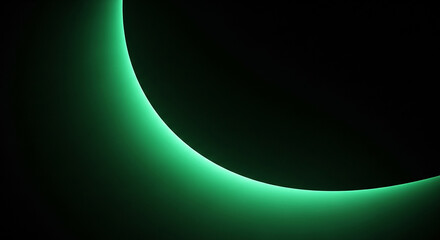 Wall Mural - Green light emerging from the dark side of the moon