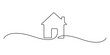 © MD - House in one continuous drawing style illustration. Continuous thin line home icon. Vector illustration for the web design, Continuous one line home vector illustration
