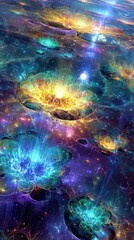 Wall Mural - Colorful Abstract Pixelated Galaxy
