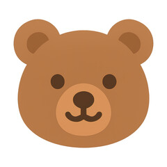 Wall Mural - PNG Cute bear face illustration.