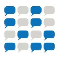 Wall Mural - Blue and gray speech bubbles vector design communication chat message dialog conversation social media icon set