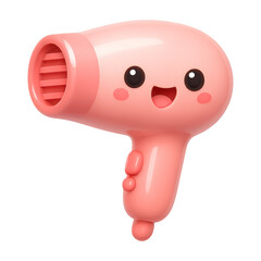 Wall Mural - png cute pink hairdryer illustration.