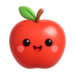 Wall Mural - png cute smiling apple illustration.