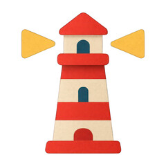 Wall Mural - png colorful geometric lighthouse illustration.