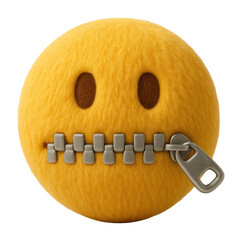 Wall Mural - png silent emoji with zipper
