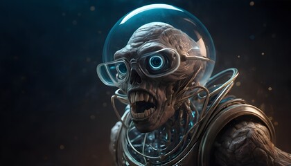 Wall Mural - Alien Creature in Sci-fi Suit