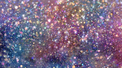 Canvas Print - colorful glitter background with shimmering lights and bokeh effects
