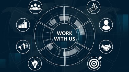 WORK WITH US.Business, Technology, Internet and network concept.