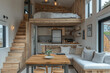 © Alfia - Loft bed in tiny house with loft.