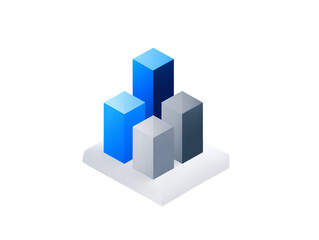 Isometric chart with a simple design isolated on transparent background
