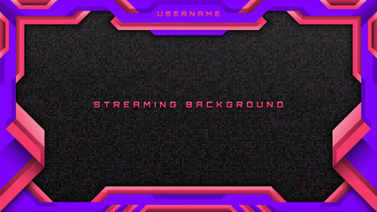Wall Mural - Abstract streaming banner background in violet and pink, modern digital backdrop for live streamers and content creators