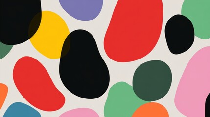 Wall Mural - doodle background pattern with abstract colored shapes, modern minimalist trendy design, creative ge