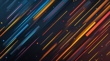 Wall Mural - Vibrant geometric abstract background featuring colorful intersecting lines and dynamic shapes for modern digital design, futuristic patterns, creative graphic projects, and eye-catching visual art