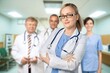 © BillionPhotos.com - Portrait of a happy doctor team in the hospital clinic.