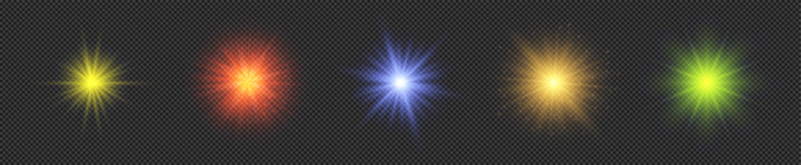 Wall Mural - set of light effects of lens flares