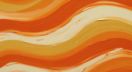 Wall Mural - abstract orange and yellow wavy paint strokes