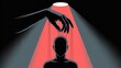 © Sohail - Manipulation and Control: An allegorical illustration depicting a hand manipulating a human figure with strings, illuminated in a spotlight, representing control and influence.