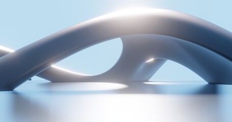 Futuristic architecture background bionic pattern in design 3d render