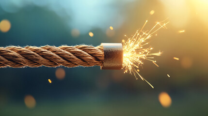 Technology fiber optic golden sparks. Power electrical energy and lightning spark. 