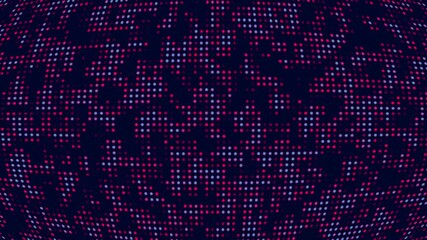 Hi tech red and blue background, blue and red flickering dots on dark background