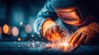 © FrameShift - Close-up shot of a welder at work, showcasing the sparks and details of the process.