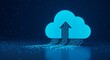 © rdkcho - A blue cloud symbol with an upward arrow and circuit board lines against a dark blue background