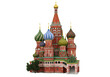 Isolated St. Basil's Cathedral Moscow architecture on a simple backdrop, scenic landmark view
