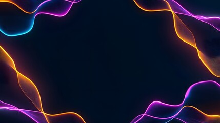 Wall Mural - the image showcases abstract, flowing lines of pink, orange, and blue that create a vibrant frame ag