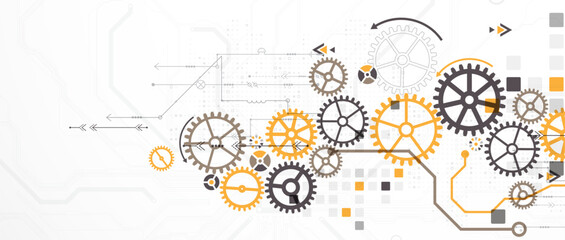 Wall Mural - abstract technology background. cogwheels theme. vector illustration