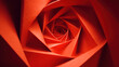 © tai - A close-up view of a red origami spiral showcasing intricate geometric patterns and folded paper details.