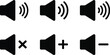 © Nurul's Studio - Volume control icons mute low high max sound