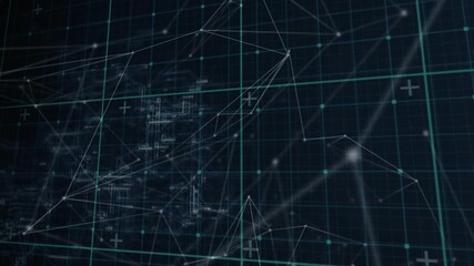 Wall Mural - global connections and digital interface concept in an animation network video.