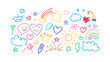 © RABBY MIA - Colorful doodle icons with childlike charm sketch