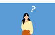 © くろねこ - 考え事をする女性のイラスト