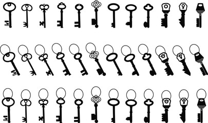Key icon set vector illustration. black key icons set.