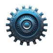© mohsin - Intricate blue gear mechanism with detailed cog teeth against a showcasing engineering precision and industrial design elements on transparent background
