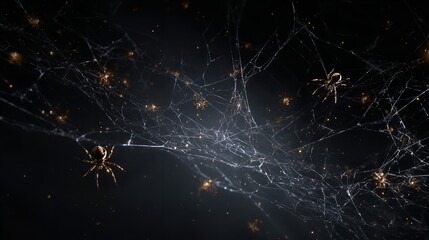 Spider in web, poised and ready
