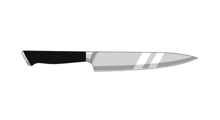 Isolated chef's knife illustration for culinary and cooking designs