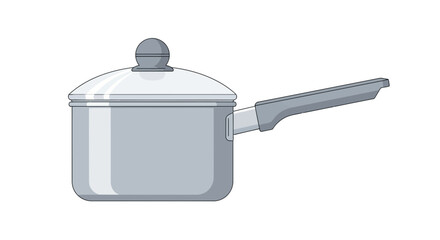 Isolated illustration of a kitchen pot with lid on a white background