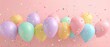 © LuDo - Decorations for a pastel birthday party include colorful balloons and confetti