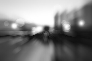 Wall Mural -  City night blur black white background 