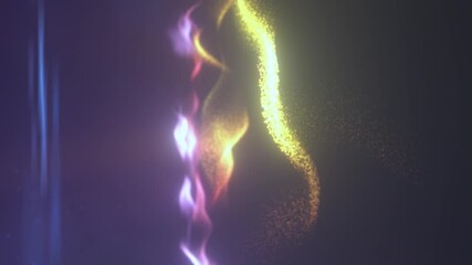Wall Mural - vibrant waves of particles form glowing terrain