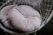 © gal2007 - The swing is light wicker with a soft pillow in the style of macrome. Boho style, garden design.